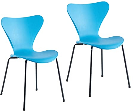 HTI living Esszimmerstuhl Rory Blau Küchenstuhl Besucherstuhl 2-teilig