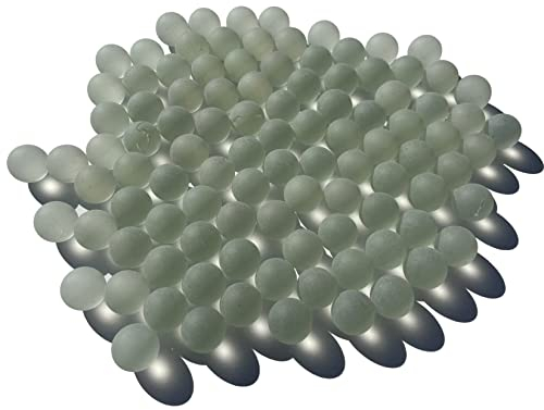 FAIRY TAIL & GLITZER FEE 90 Stück 500g Weiß Klare Glasmurmeln Murmeln 16mm Glas-Steine Murmel Vasen-Füllungen transparent Murmeln Glitzersteine Dekoschalen Murmelspiel Glas
