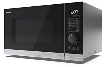 SHARP YC-PG234AU-S 23 Litre 900W Digital Microwave with 1000W Grill, tb power levels, ECO Mode, defrost function, LED cavity light - Silver