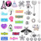 Ainiv Shoe Charms 30 Piezas, Adornos de Zapatos, PVC Encantos Cristal Clog ​Adornos para Zapatos para Regalos de Niños Fiesta Cumpleaños