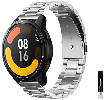 KeeFos 22MM Correa para Huawei Watch GT6 Pro 46mm/GT6 46mm/GT5 Pro/GT5/GT4/GT3(46 mm), Acero Inoxidable Banda para Huawei Watch Ultimate 2/4Pro 48mm/5/4/3Pro(46 mm) - Plata