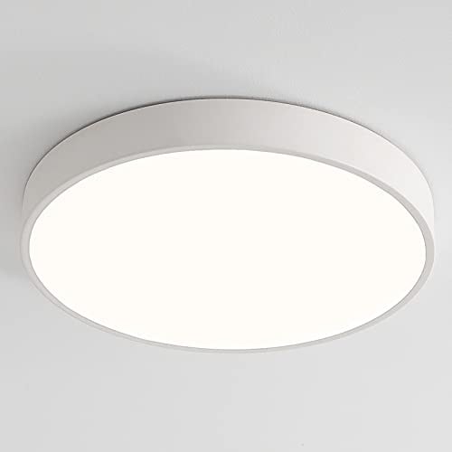 Natsen 48W Deckenleuchte Deckenlampe LED Ultraslim Lampe, Warmweiß Ø500x40mm, für Wohnzimmer Kinderzimmer Schlafzimmer Arbeitszimmer Büro (White)
