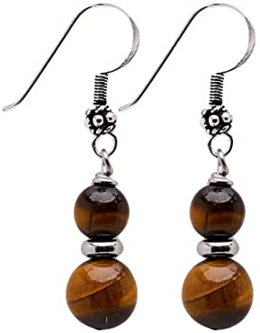 Handgemachte Frauen natürlichen Edelstein Perlen und Sterling Silber Dangle Drop Ohrringe | Geschenk für Frauen, Mädchen