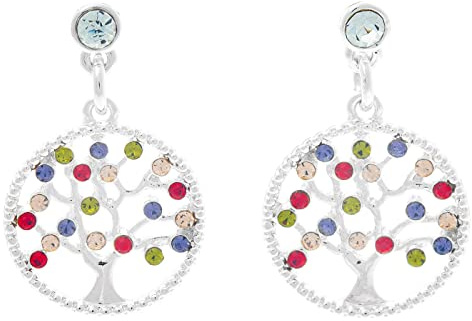 equilibrium Harlequin Tree of Life Silver Plated Earrings
