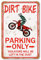 Dirt Bike Zubehör für Jungen Zimmer Dekor Motorcross Geschenke für Jungen Dirt Bike Geburtstag Party Supplies Dekorationen für Schlafzimmer Dirt Bike Parking Only Metallschild Getriebe für Kinder