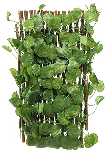 GANAZONO Zaun Sichtschutz Künstliche Pflanzen Grün Zaunplatte Gefälscht Künstliche Efeu-abschirmung Gitterplatten Für Außen Falscher Sichtschutzzaun Versenkbarer Laubzaun Pp Blatt Blätter