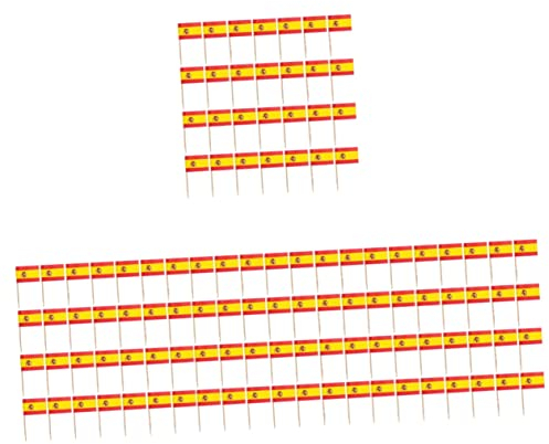 NUOBESTY 800 Piezas Inserto De Pastel De Palillo De Españolas De Palillos Panqueque De De Coctel España Mano Ondeando La De Madera Vaso De Papel