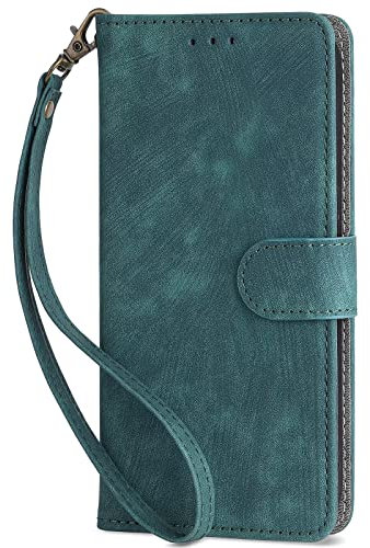 LIUZIHAN Handyhülle für Cat S75 Hülle. [Kartenfach] PU Leder Flip Wallet, mit Standfunktion, Schutzhülle Case für Cat S75.Grün