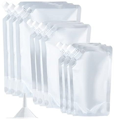 Wiederverwendbare Kreuzfahrtflaschen-Beutel-Set, Kunststoff-Flaschen, Taschen für Reisen, Outdoor-Sport (2,9 x 9,5 cm + 4,5 x 7,6 cm + 100 ml x 7,6 cm + 32 ml x 3 + Trichter-Set)