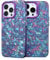 GANGANPRO Case for iPhone 12 Pro/12 Sparkly Opal Glitter Case 6.1 Inch Translucent Soft TPU Bumper Protective Phone Case Cover Women Girls Purple