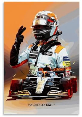 REOTTO Lando Norris Poster Dekorative Malerei Leinwand Wandkunst Wohnzimmer Poster Schlafzimmer Malerei,Wandkunst Bilddruck Moderne Familienzimmer Dekor 12x18inch(30x45cm)