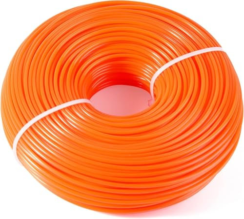 konkoke Fili per decespugliatori 2,7 mm,Filo in Nylon per Tagliabordi Professionale (⌀2,70mm-64m-500g, Rosso/Quadrato)-Immergere 24 Ore in anticipo per aumentarne l'elasticità
