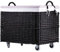 e-wicker24 Alles aus Weide Aufbewahrungstruhe, Wäschekorb, rechteckig, Weidenkorb mit Rollen und Stofffutter, Aufbewahrungsbox, Weidenkorb, Box