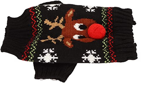 Hunde-Weihnachtspullover, Hunde-Weihnachts-Hundepullover, Warme, Verdickende Hunde-Schneepullover, Niedliches und Schönes Weihnachts-Elch-Muster, Hervorragende Verarbeitung für