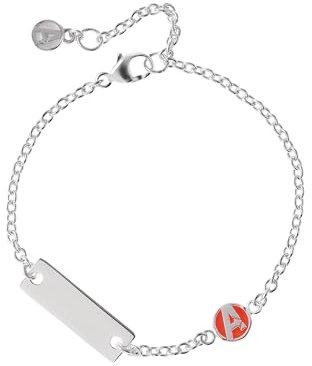 Marvel Armband Avengers aus Sterlingsilber und einer silbernen Platte für Kinder, 18 cm mit verstellbarer Verlängerung