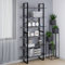 LAPOOH Hochschrank, Toilettenregal, Leiterregal, Bücherregal, Ordnerregal, Badezimmer Regal, Medienregal, Grau 100x30x210 cm Massivholz Kiefer