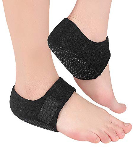 Heel Cups, Anti-Slip Gel Heel Pads, Adjustable Heel Protectors Cushion for Heel Pain Relief for Men & Women (Small)