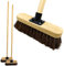 LSC 10” Garden Broom with Wooden Handle – Heavy Duty Outdoor Yard Brush with Stiff Bristles Durable Support Bracket Broom for Sweeping Patio & Yard (PACK OF 2)