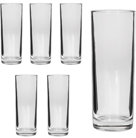 TWO TIGERS Vaso de Tubo 310ml. Pack 6 Vasos 6x16cm. Vasos Tubo, Cubata para Hostelería, Restaurantes, Bar, Discotecas, Hoteles, Cafeterías, Eventos (310ml 6Uds)
