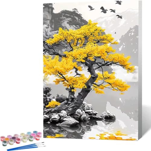 Peinture par Numéro Kits pour Adulte, Peinture Numero Peinture à l'huile Peindre par Nombre Kits avec Pinceaux et Acryliques Bricolage Peintures Kits pour la Décoration de la Maison 40x50cm L-H