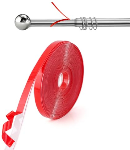 10m Gleitband für Gardinenstangen, Transparent Vorhang Gleitband Harte Oberfläche Vorhangband zum Sanften und Leisen Gleiten von Dusch- und Vorhangringen