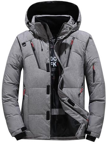biJerou Fahrrad Mantel Unplattbar Jacket Puffer Jacket Zipper Pocket Polyster Pocket Outdoor Date Casual Daily Regular Fashion Casual Thermal Warm Windproof Jacket (Grey, XXXXL)