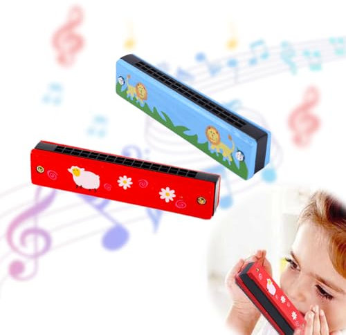 COYUN 2 Pezzi Armonica a Bocca 16 Fori per Bambini, Strumenti Musicali Come Regalo di Natale o di Compleanno