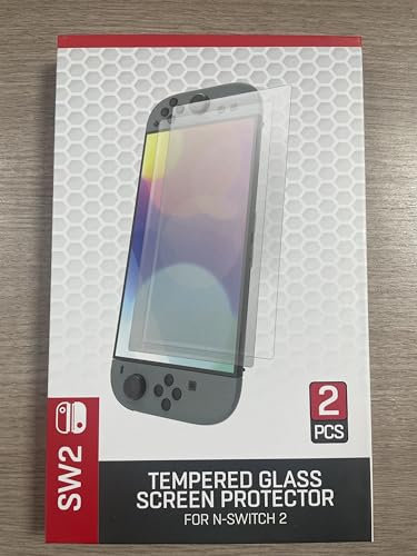 BRHE Pellicola protettiva per Nintendo Switch 2 2025, custodia in vetro temperato per Nintendo Switch 2, accessori per custodia da viaggio, protezioni schermo per Switch 2