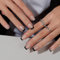 KQueenest French Tip Press on Nails Short Square, Black False Nails Short Coffin, Glossy Natural Nude Small Fake Nails with Glue, Reusable Acrylic Stick on Nail for Women Finger Wear 30 Pcs