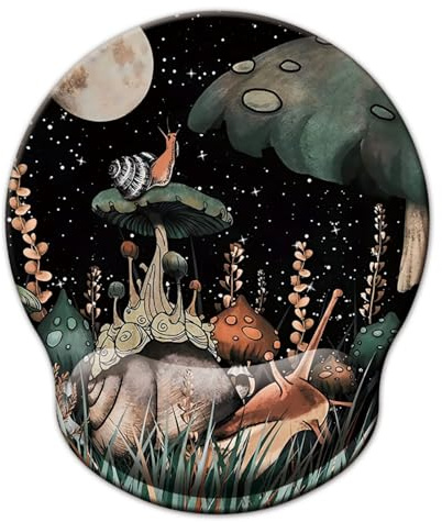 TEKXDD Ergonomic Mouse Pad with Wrist Rest Support, Mouse Pads with Non-Slip PU Base, Pain Relief Memory Foam Mousepad, Cute Mouse Pad for Laptop PC, Office Supplies Decro, Snail Mouse Mats