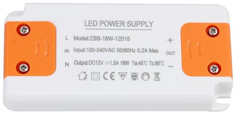 Transformateur LED Entrée 220-240V Sortie DC 12V 1.5A 18W, Ampoule LED driver, Convertisseur conducteur alimentation de tension, Convertisseur 220V 12V pour Éclairage Intérieur