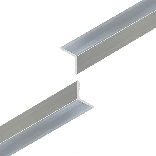 Aluminium Corner Trim - Aluminium Angle Edge Trim - Natural Silver Finish - 50mm x 50mm x 2 Metre length