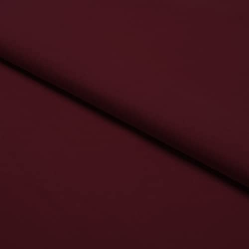Stoff Meterware 5 Meter – Linon Stoff 100% Baumwolle – Uni, schadstoffgeprüft, weich & pflegeleicht – Nähen, Kleidung, Bettwäsche, Deko – 150 cm breit (Bordeaux Rot)