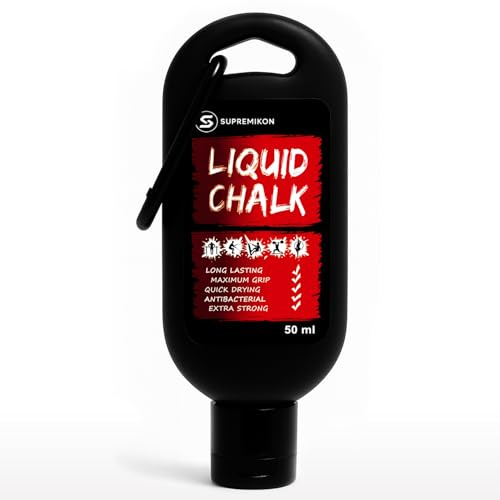 SUPREMIKON Liquid Chalk – Flüssigkreide für sicheren Halt beim Bouldern, Gewichtheben, Calisthenics, Klettern & Crossfit. Kreide Gym – Schnelltrocknend, Staubfrei & Langanhaltend | Magnesia fürs Gym