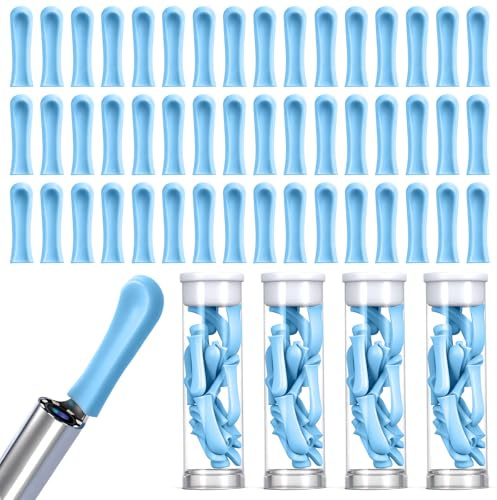 100 Pcs Ear Wax Removal Replacement Tips for Ear Camera, Replacement Tips Ears for Wet/Dry Waxs Cleaning Spoon Accessories Silicone Soft Cleaning Cap for Teen Adult Ears Wax Removal Endoscope