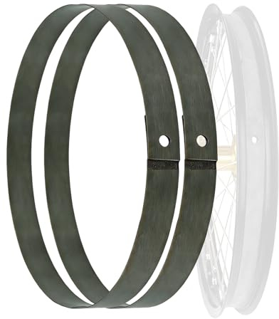 Fälgremsor för motorcykel, kraftig gummifälgtejp med förborrad ventilstjälk hål ekrar nippel punkteringsskydd för off-road-motorcyklar och gatumoklar (51 cm hjul – 53 cm x 25 mm fälgremsa)