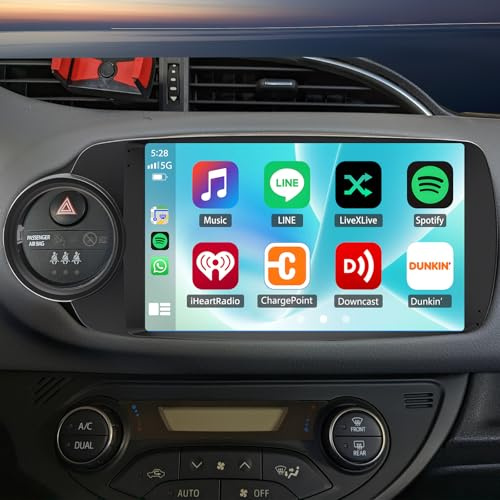 2+32G Android 14 Radio Coche para Toyota Yaris 2012-2017, Pantalla táctil de 9 Pulgadas Autoradio Reproductor con CarPlay Android Auto GPS Navegación Bluetooth WiFi FM RDS Enlace de Espejo