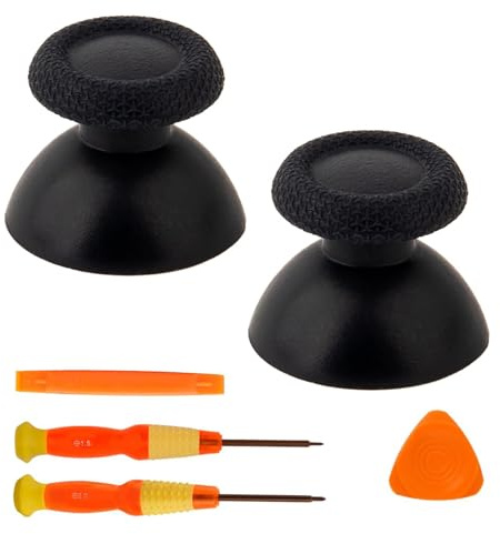 inRobert 2 PCS PS Portal Thumb Grips, Joystick de Repuesto para PlayStation Portal, kit de Reparación de Joystick con Paleta Triangular, Destornillador y Herramienta de Palanca para PS5 Portal - Negro