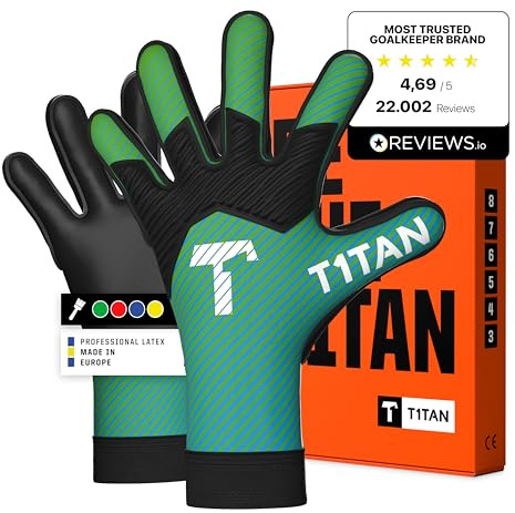 T1TAN Hobby Torwarthandschuhe Kinder AROX, Größe 3-8, 3-14+ Jahre, 3mm Dura Grip, Viele Farben, Torhüter Handschuhe für Jungen, Mädchen & Jugendliche, Fußball Torwarthandschuhe, Atmungsaktiv & Robust