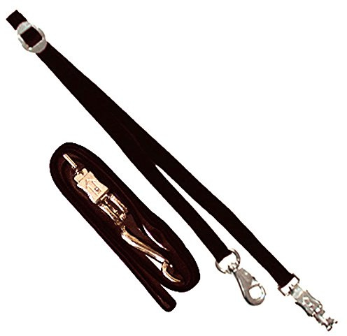 Intrepid International Durable and Secure Nylon Cross Ties, Adjustable 40-75 inches, Crossties for Horses, Horse Tie Down with Panic and Breakaway Snap, Attaches to Halter, Black