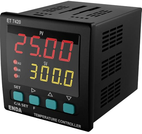 Enda ET7420-230 PID Temperaturregler Pt100, J, K, T, S, R Relais, 2 A, SSR (L x B x H) 101 x 72 x 72 mm