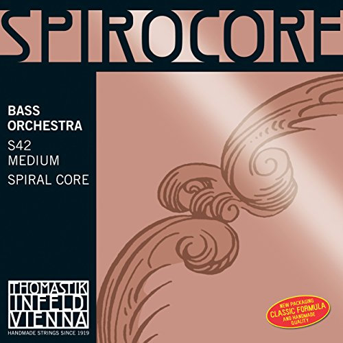 Thomastik Einzelsaite für Kontrabass 4/4 Spirocore - A-Saite Spiralkern, Chrom umsponnen, Orchesterstimmung, weich