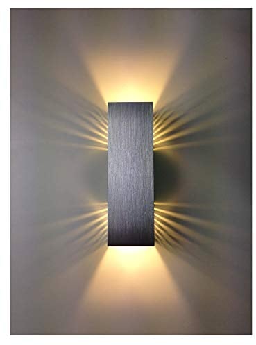 SpiceLED Wandleuchte | ShineLED-14 | 2x7W Warmweiß | hell silbernes Gehäuse | Schatteneffekt | High-Power LED Wandlampe dimmbar