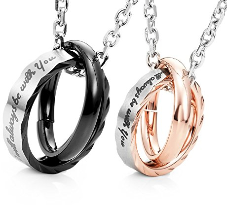 URBAN JEWELRY Erstaunliche Seine & Ihre Paare Ich werde Immer bei dir Sein Ringe Anhänger Halskette 48 cm & 53 cm Kette
