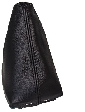 Schaltsack, Schaltmanschette mit Kunststoffrahmen, schwarz, Echtleder