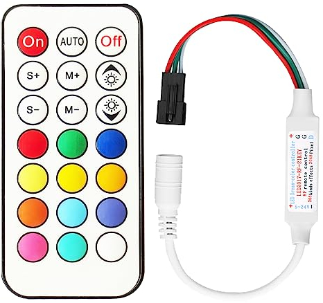 Tesfish 5V-24V RF Fernbedienung Kontrolleur 366 Arten von Änderungen RGB LED Controller für WS2811 WS2812 WS2812B LED Streifen Licht
