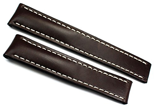 RIOS1931 22mm echt Juchten Leder Deutsch Uhrenarmband Für Breitling Faltschließe Handvernäht 22/20 Braun