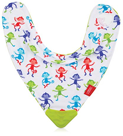 Nûby Bandana-Lätzchen mit Beißring am Rand, 3 m, Grün