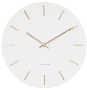 Karlsson Wall clock Charm Steel White with gold 30 x3.5cm,One Size (KA5821WH)