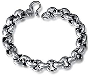 Daesar Bettelarmband 925 Silber Punk 8-10 MM Erbskette Armband 7.8-8.2 Inch Silber Armbänder Männer Freundschaftsarmband